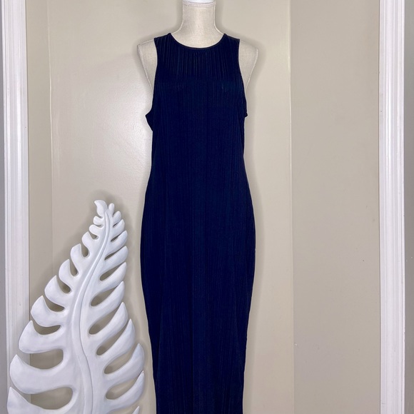 Dresses & Skirts - Navy Blue Ribbed Sleeveless Bodycon Maxi Dress Size 2XL